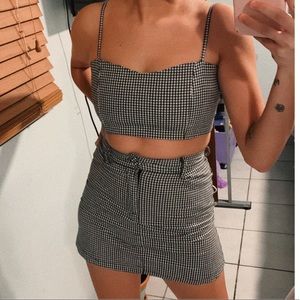 Brandy Melville Crop Top and Mini Skirt Set